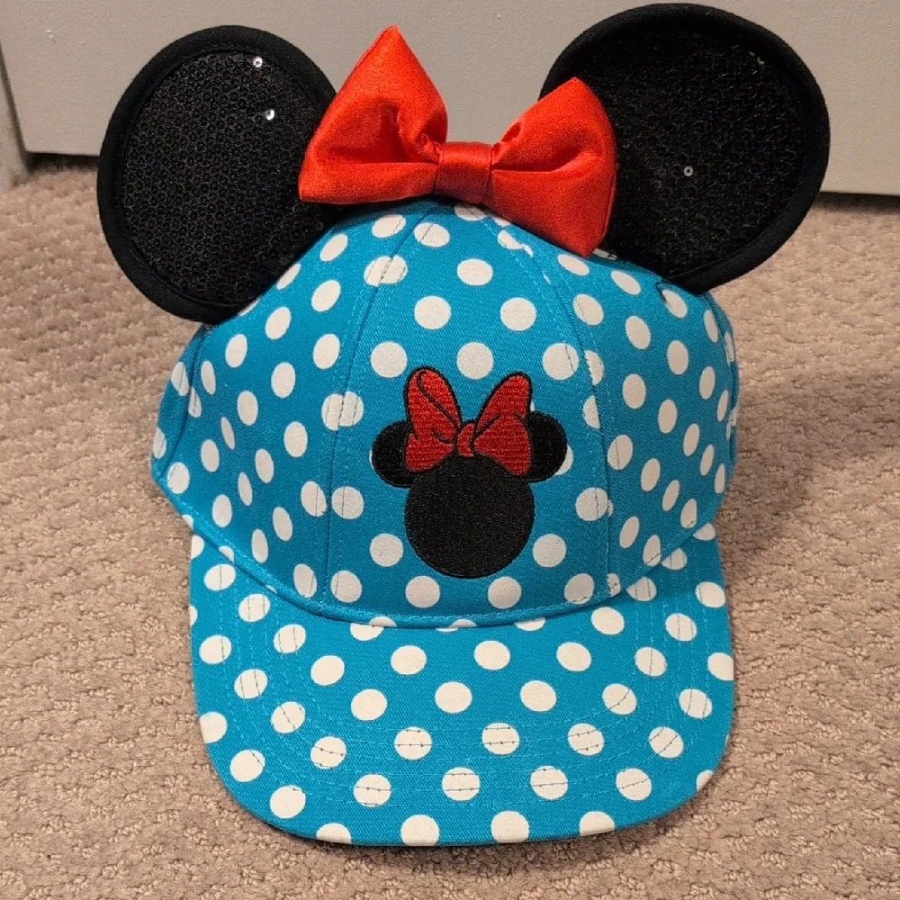 Polka Dot Minnie Mouse Cap with Ears NWOT